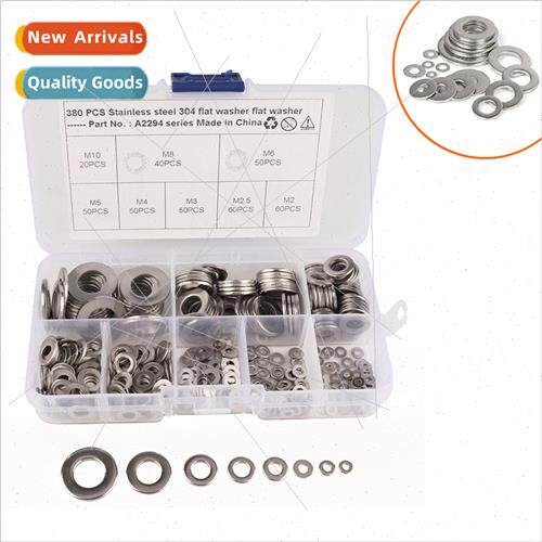 380pcs boxed flat gaskets M2,M2.5,M3,M4,M5,M6,M8,M10 round s