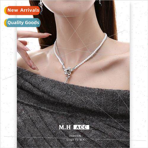 Colorful oil drop flower necklace double layer rustic female