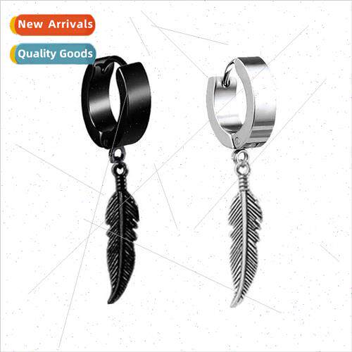 Korealeaf ear buckle earrings feather earrings hipster set h