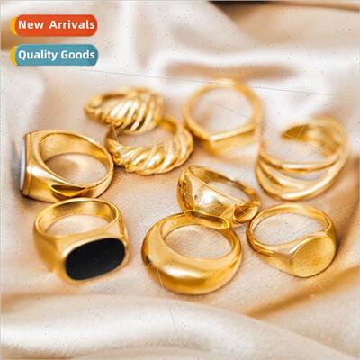 stainless steel ring female niche hundred matching tanium st