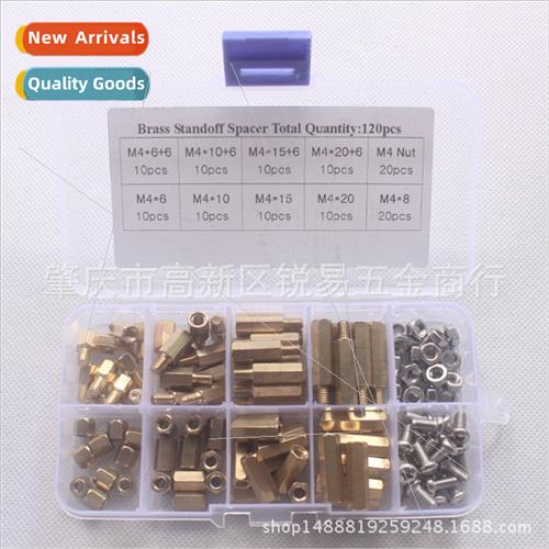 120pcs boxed M4 brass screws nuts hexagonal copper post comb