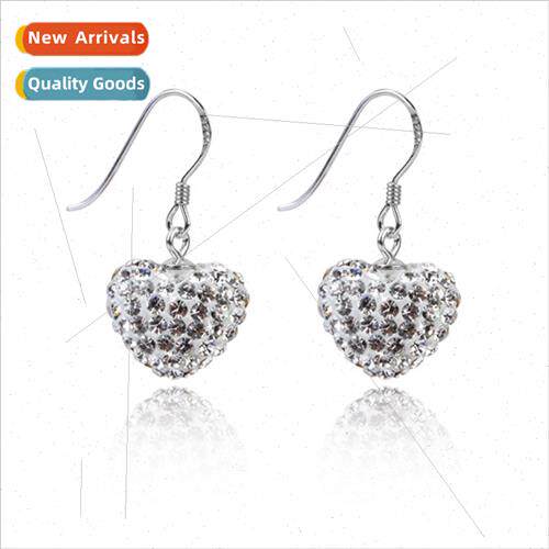 Koreains nd S925 silver inlaid diamond love multicolor earri
