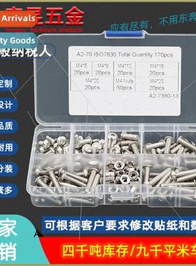 170pcs M4 wh hexagon nuts stainless steel 304 pan head hexag