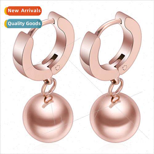 Korea new simple fashion rose gold round 304 tanium steel ea
