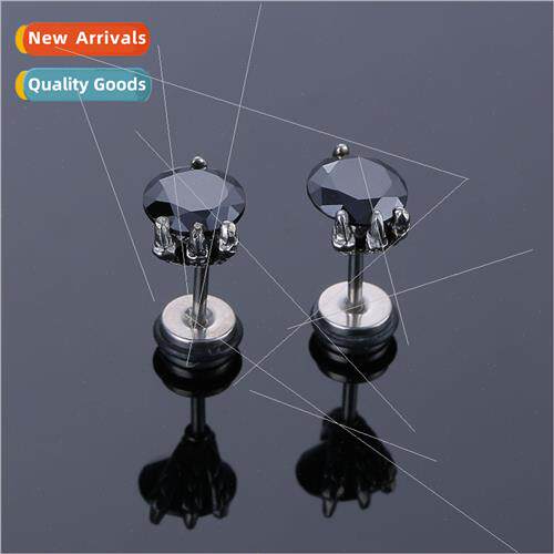 Fashion dragon claw black zirconia earrings men tanium steel