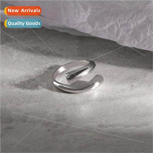Ring simple cold wind 925 silver female new opening adjustab
