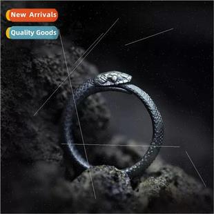 Articulated snake ring dark punk men women couples opening a