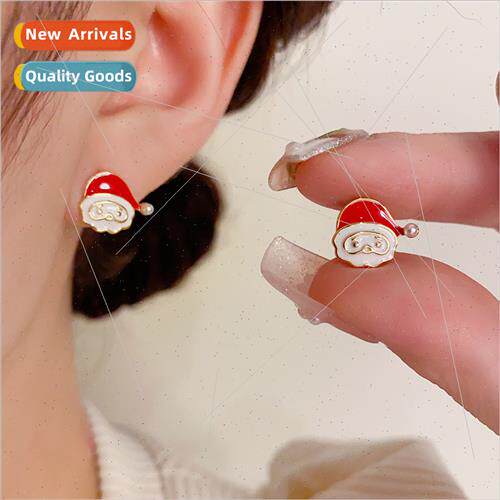 Christmas cute quirky Christmas old man earrings s925 silver