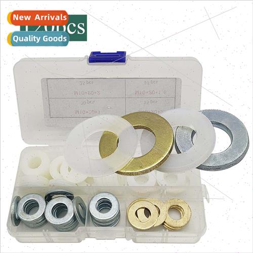 120pcs boxed Flat washers combination O-washers Nylon+Brass+