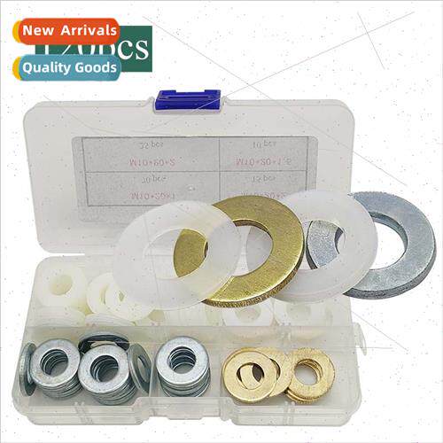 120pcs boxed Flat washers combination O-washers Nylon+Brass+