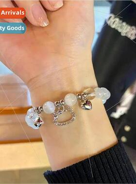 kt cat love bell diy bracelet female handmade beaded girlfri