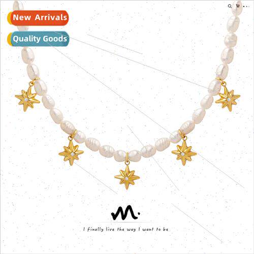 Octopus pendant inlaid zirconia baroque natural necklace fas