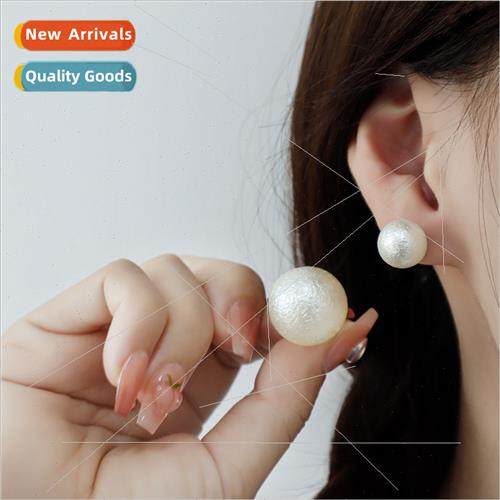 Cotton large pearl ear clips star Japan classic retro gentle