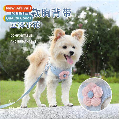 Pet undershirt leash dog cartoon accessories teddy walking d