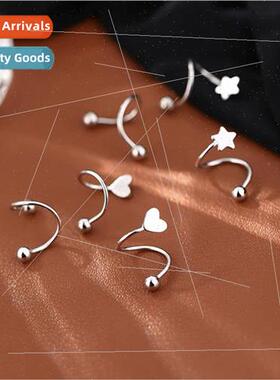Spring screw screw earrings female silver ear jewelry premiu