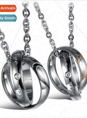 Love gsaw Pure Steel Necklace Tanium Necklace Jewelry Couple