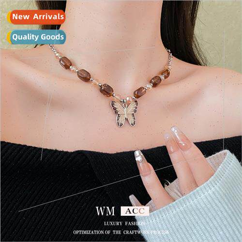Butterfly Necklace New Chinese Merad Curry Color Retro Punk