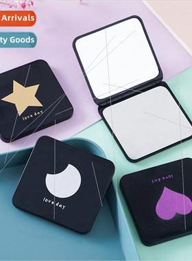 Folding mini portable frosted vany mirror pocket student dou