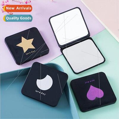 Folding mini portable frosted vany mirror pocket student dou