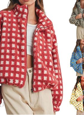 Loose-fitting sheepskin coat for women羊羔毛宽松外套保暖棉衣