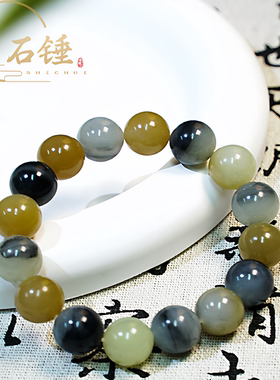 新疆和田玉籽料楼兰三彩手串