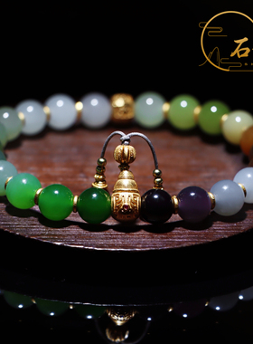 多宝金葫芦美搭和田玉手串