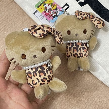 小众豹纹猫咪毛绒玩偶公仔ins挂饰可爱包包挂件书包钥匙扣