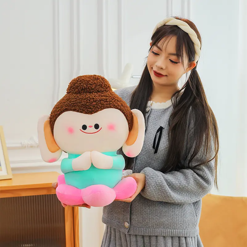 云冈石窟毛绒玩具佛小伴莲花文创娃娃莲花玩偶山西大同好礼佛公仔
