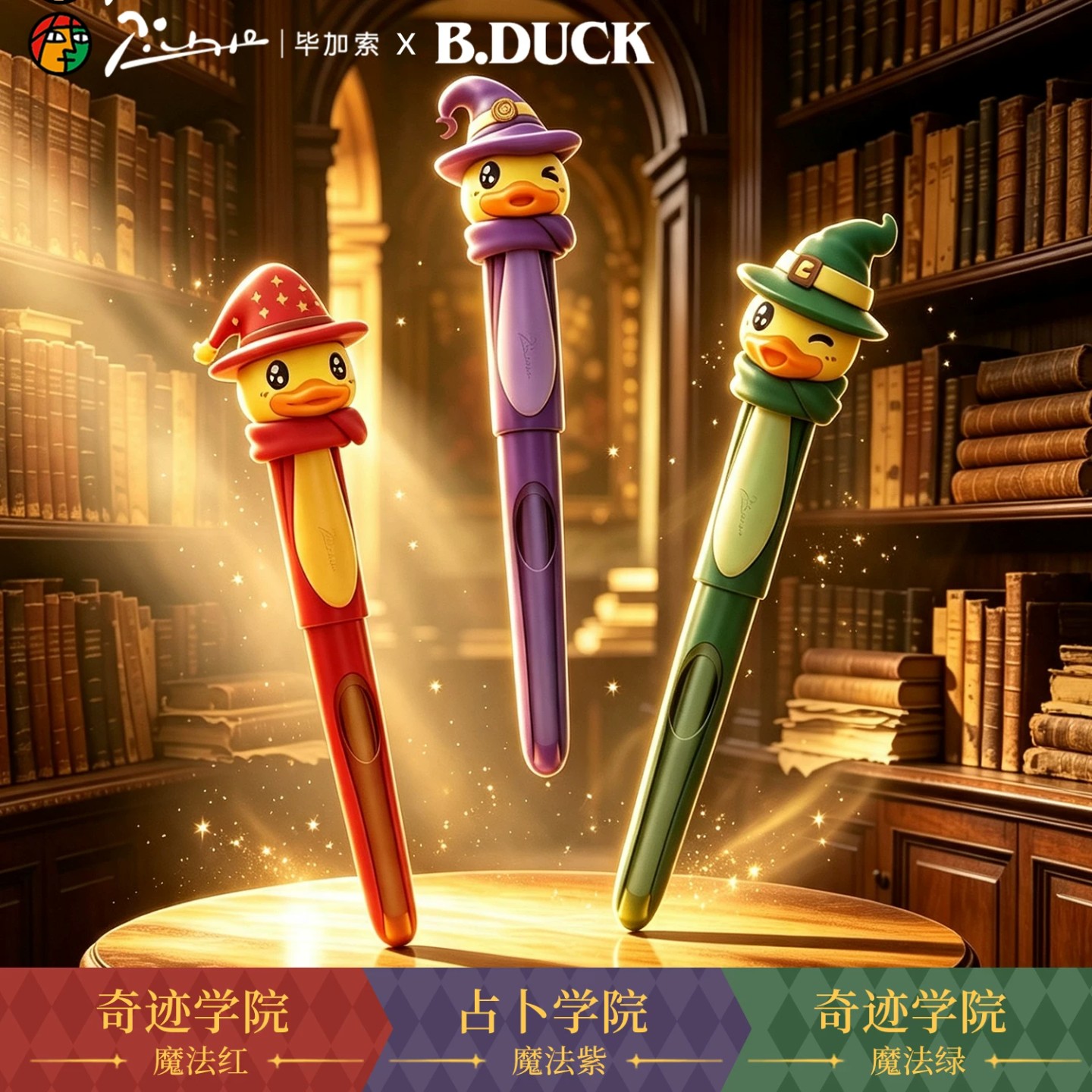 【升学季】毕加索小黄鸭魔法学院系列钢笔礼盒装学生书写蘸水钢笔套装