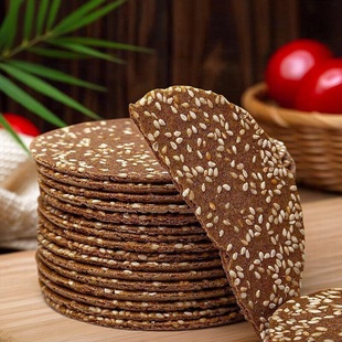 荞麦薄脆饼干脆片无糖精芝麻饼早代餐小吃无蔗糖解馋老人小零食品