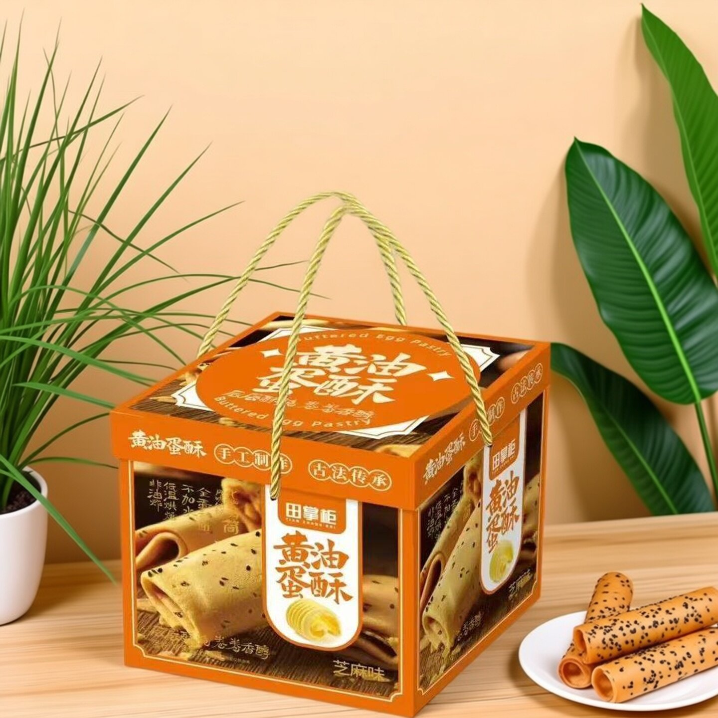 田掌柜黄油蛋酥芝麻年货礼盒