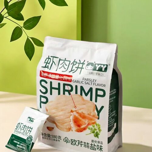 丫丫欧芹蒜盐虾肉饼米饼独立装