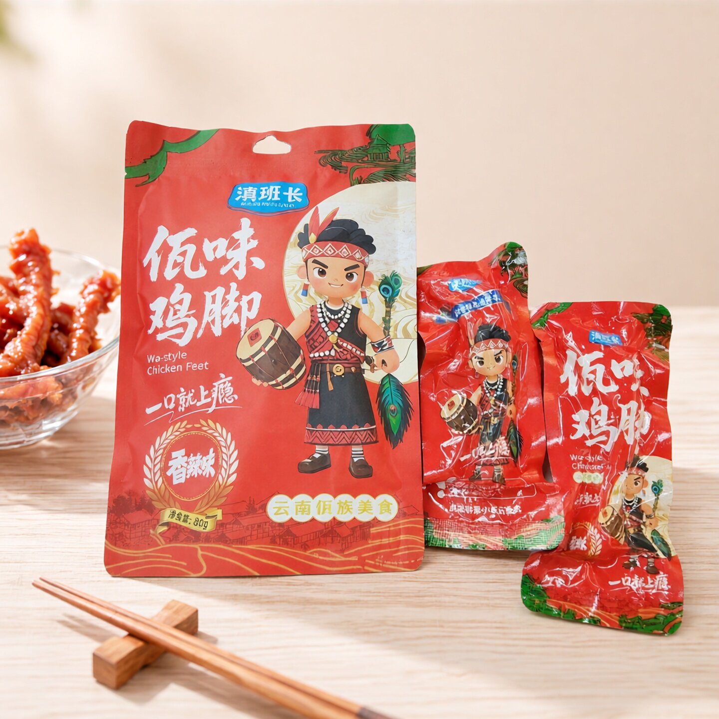 滇班长佤味香辣鸡脚零食80g