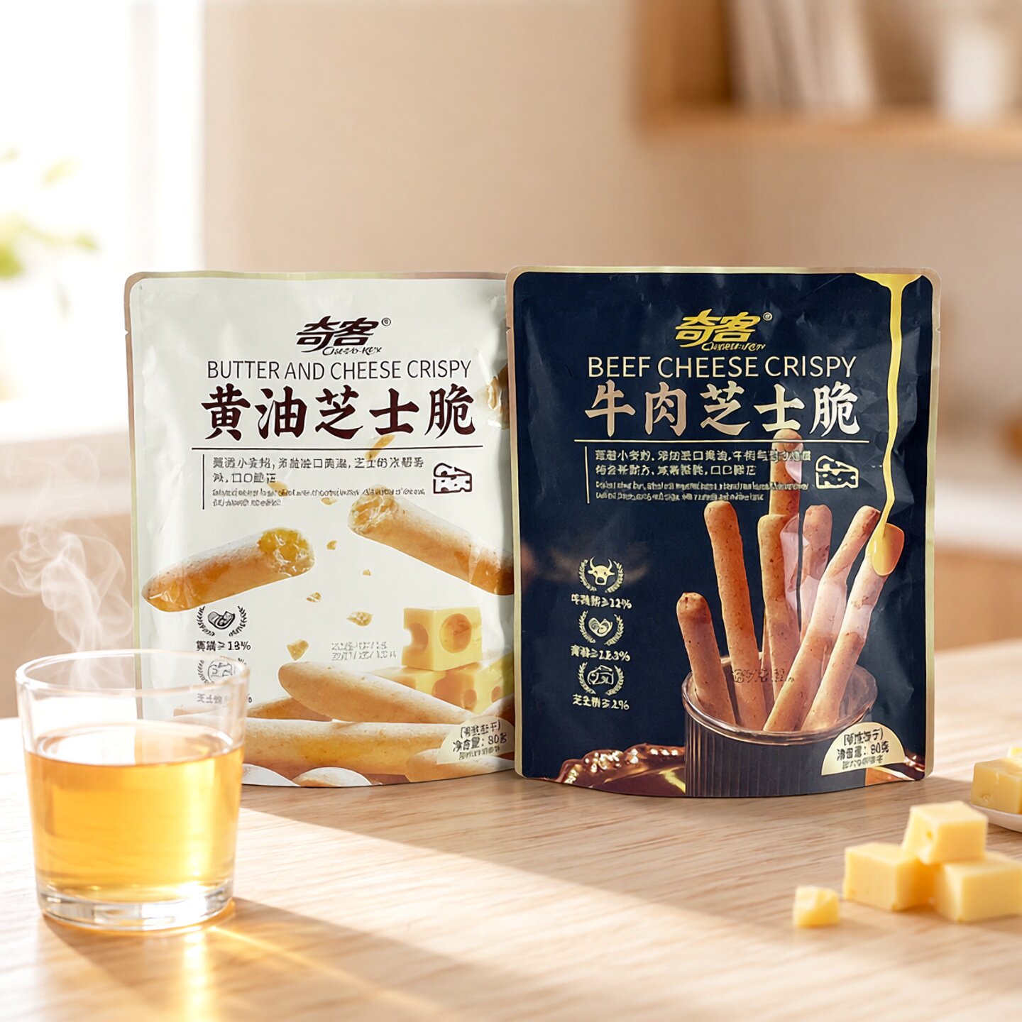 奇客牛肉芝士脆薄脆饼干80g