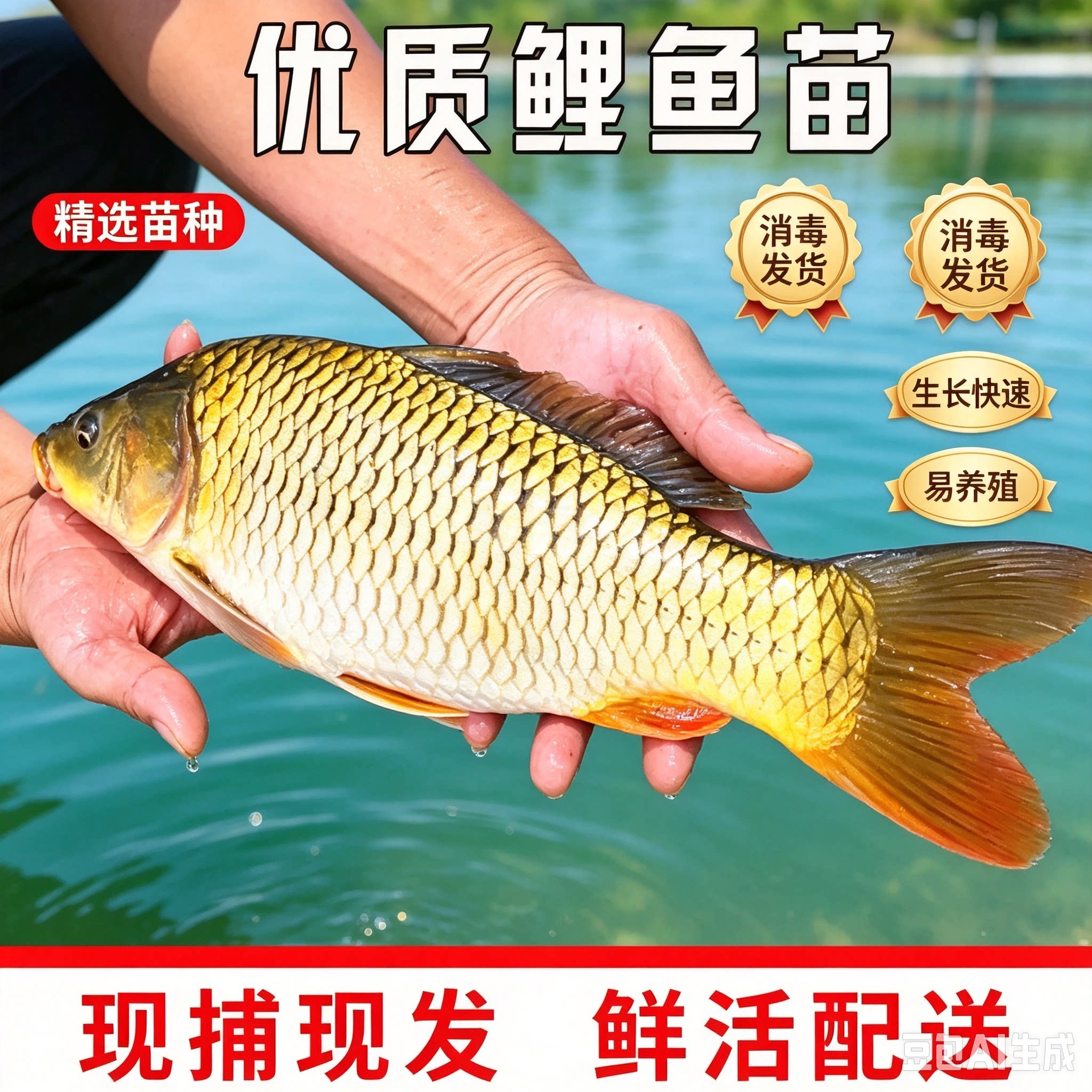 大品种鲤鱼苗建鲤丰鲤鱼稻田鲤淡水养殖兴国红鲤鱼大种工程鲫鱼苗