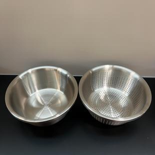 加厚沥水篮家用和面打蛋盆汤盆 特价 304不锈钢洗米菜漏盆套装