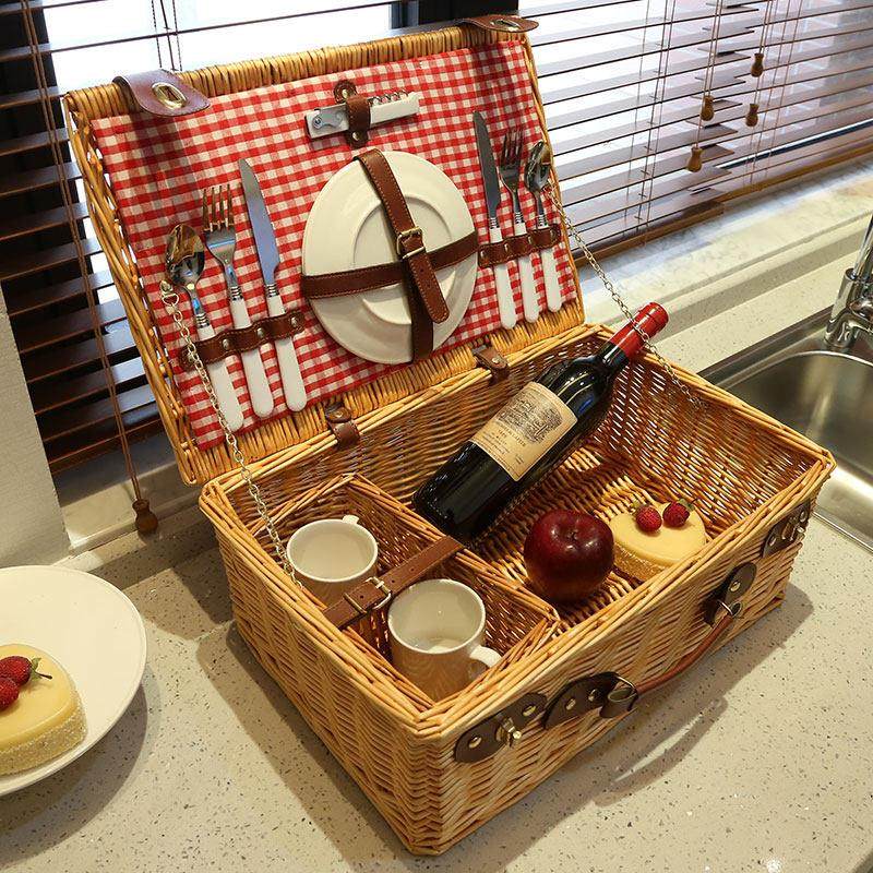 野餐篮户外郊游藤野餐篮便携式编织餐具盖春游网红用品全套,收纳整理,其他收纳篮,淘宝优惠券,粉丝福利购,淘宝优惠卷