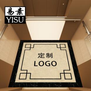 定制电梯轿厢瓷砖仿水刀拼花地砖定做小区观光商业电梯专用LOGO