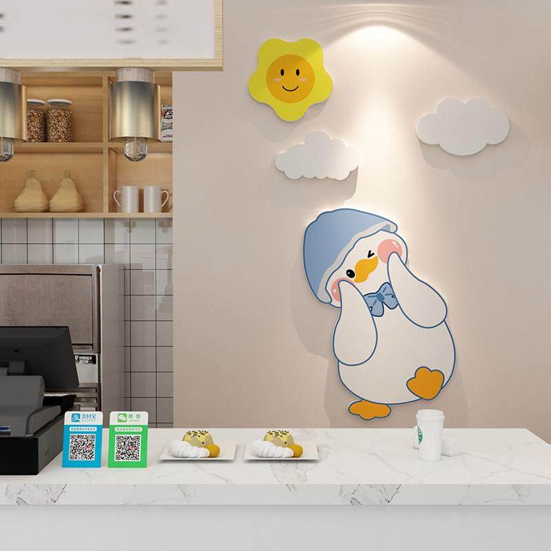 奶茶店墙壁装饰摆件甜品蛋糕猫咖啡网红打卡拍照布置背景餐厅贴纸,家居饰品,文化墙贴,淘宝优惠券,粉丝福利购,淘宝优惠卷