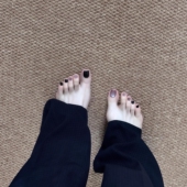 手工夏日爆款 纯色超显白高级感蓝黑脚趾甲贴片防水孕妇可穿戴甲片