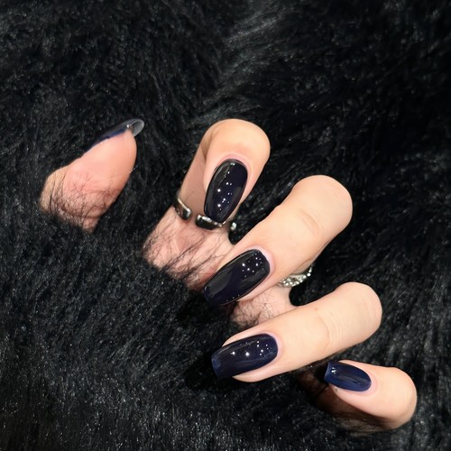 手工穿戴甲短款简约裸色中长美甲贴片显白光疗纯色假指甲成品可拆