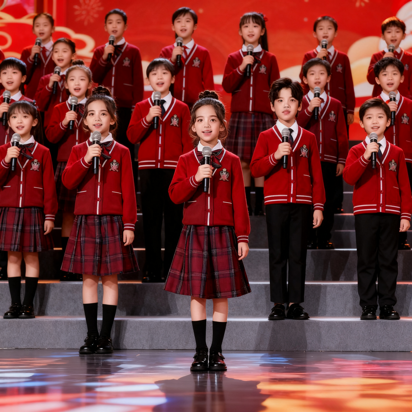 六一儿童合唱演出服中小学生演讲朗诵比赛表演服主持礼服大合唱团