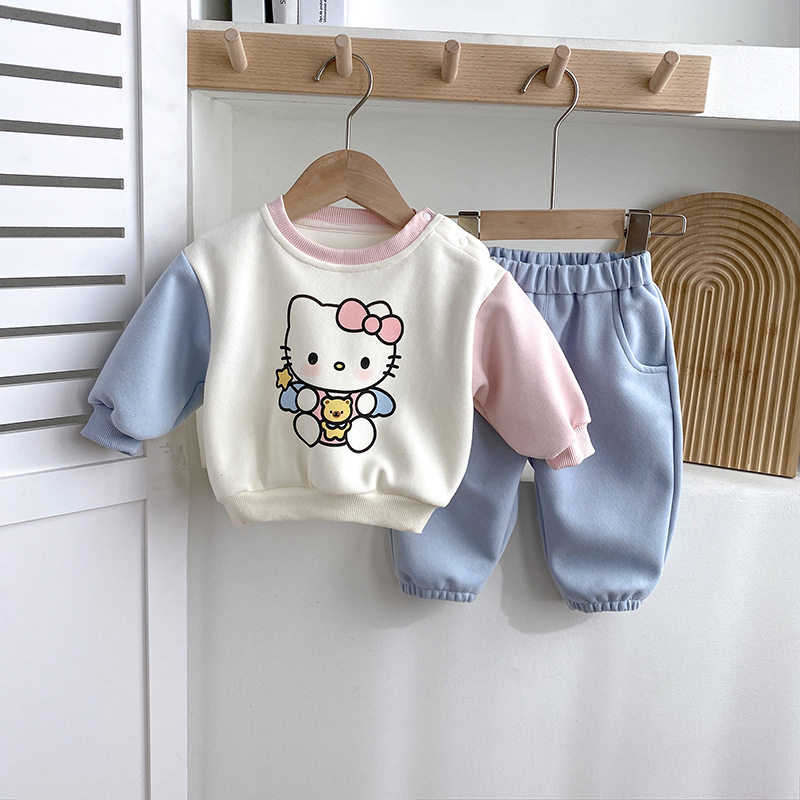 婴儿衣服卡通春装女宝宝套装可爱分体一岁婴幼儿春秋季时髦两件套