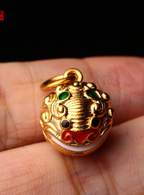 金色貔貅吞金兽铃铛吊坠挂件