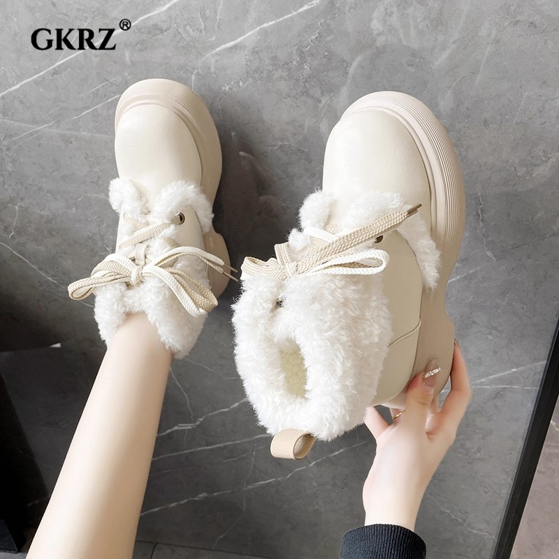 厚底加绒雪地靴女2025新款秋冬季
