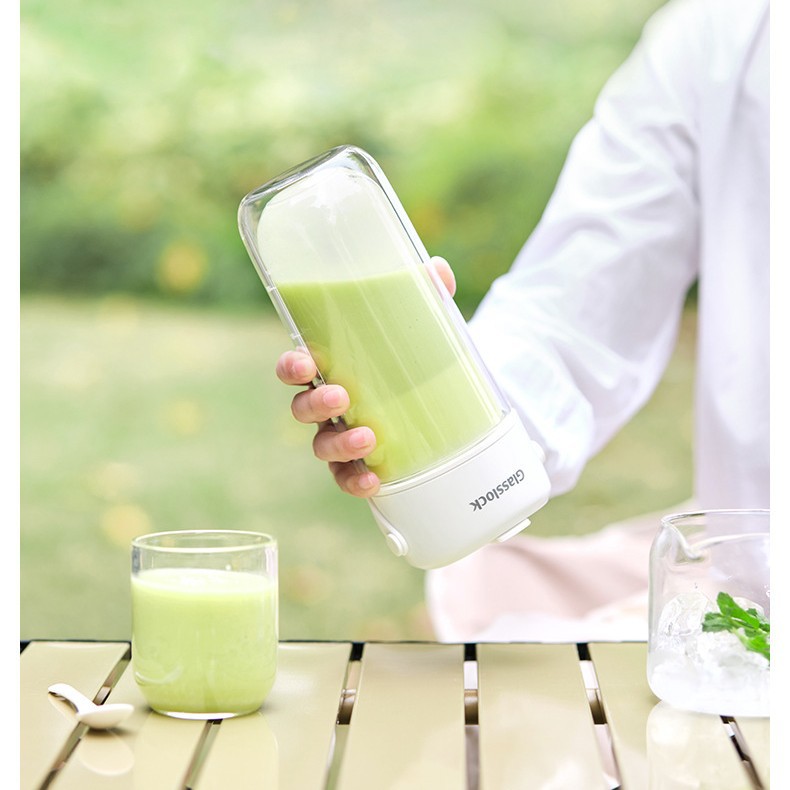 Glasslock榨汁杯双层便携式榨汁机小型可碎冰玻璃果汁机