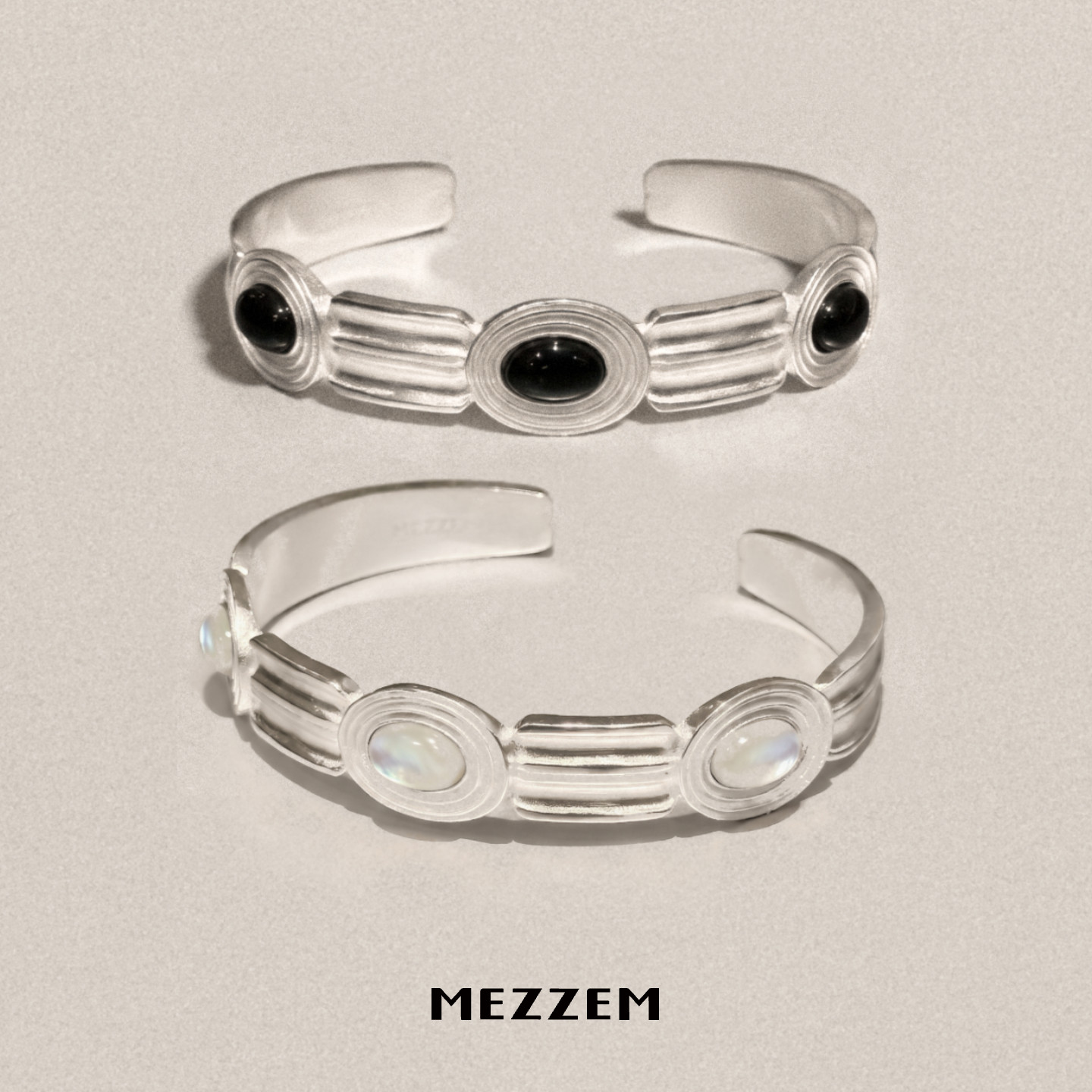 MEZZEM多宝石玛瑙手镯 复古前卫原创小众设计冷门高级感开口礼物