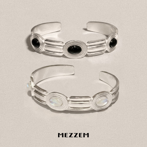MEZZEM多宝石玛瑙手镯 复古前卫原创小众设计冷门高级感开口礼物