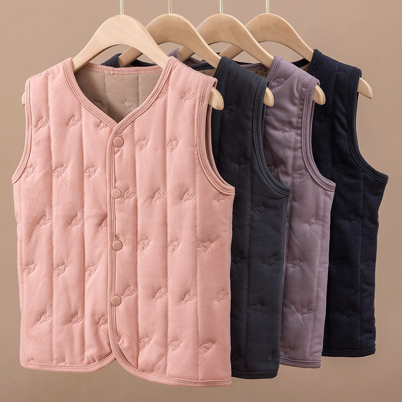 儿童保暖马甲秋冬内穿校服神器内胆坎肩男女童加绒棉背心宝宝开衫