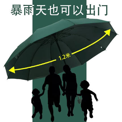 折叠伞超大超大号雨伞男女结实耐用加固晴雨两用折叠双人黑胶遮阳